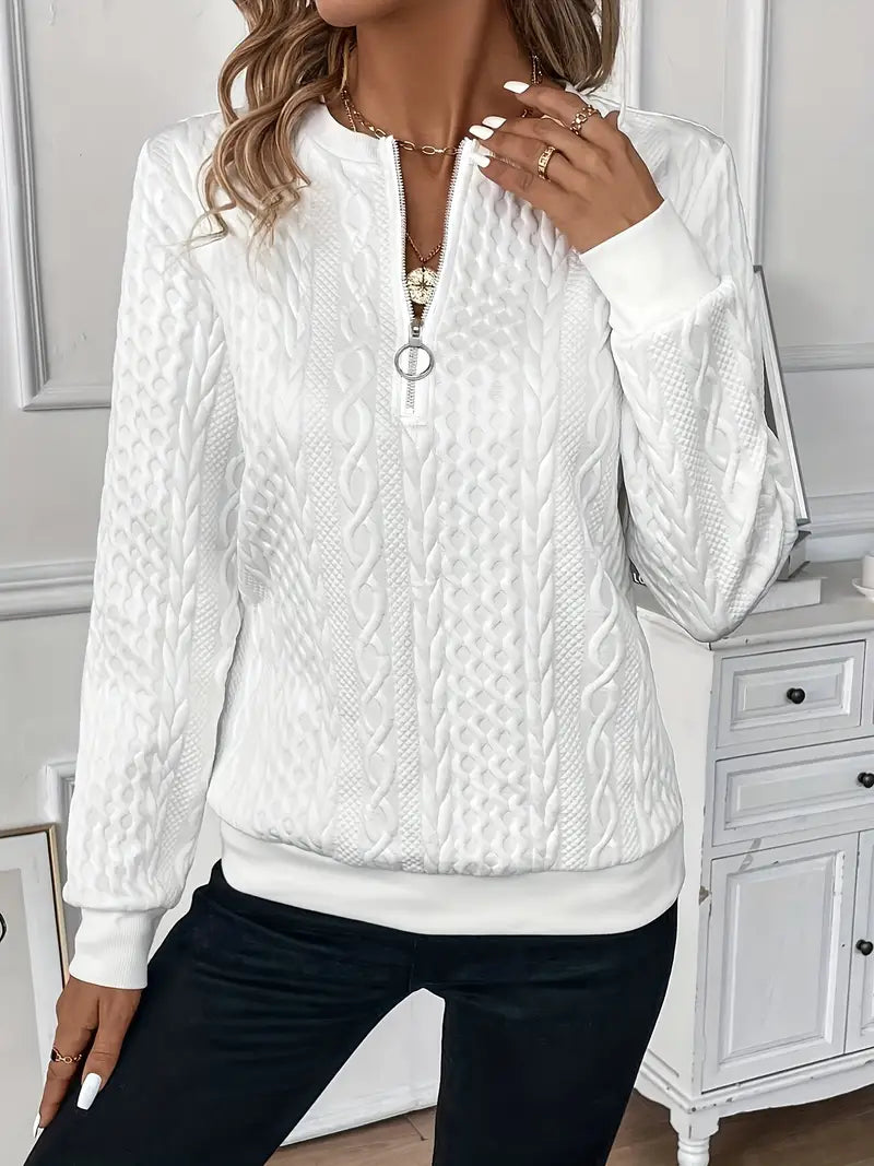 Ella - Stilfuld Sweater med Lynlås