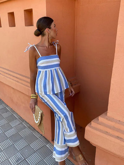Hanne - Trykt Buksetøj Sommeroutfit