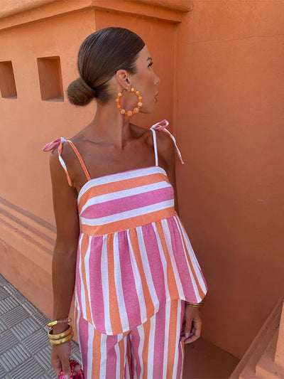 Hanne - Trykt Buksetøj Sommeroutfit