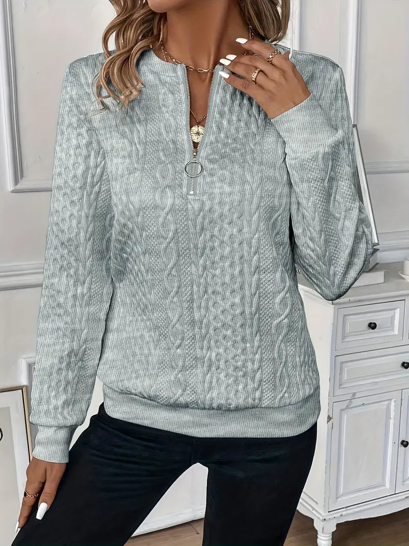 Ella - Stilfuld Sweater med Lynlås